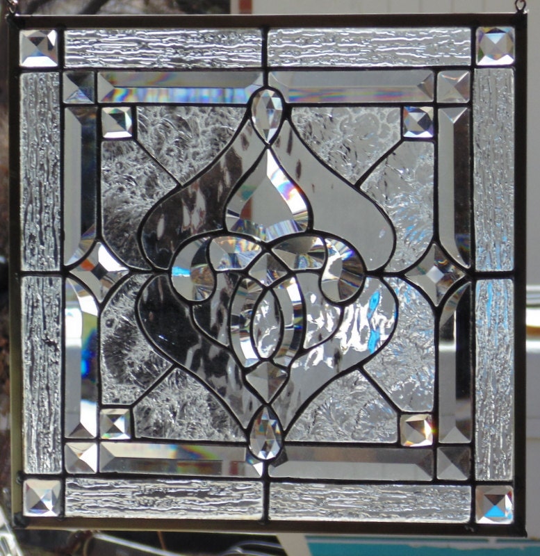 Stained Glass Window Hanging 14 7/8 square