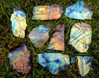 Labradorite Slab Size S Raw, Unpolished, Spectrolite