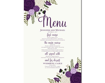 Printable Wedding Menu Sign, Wedding Printable Menu Sign, Wedding Menu Poster, Wedding Sign, Wedding Menu Board, Menu Poster #CL142