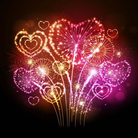 Items similar to Valentine's Day Fireworks Photography Backdrops ...