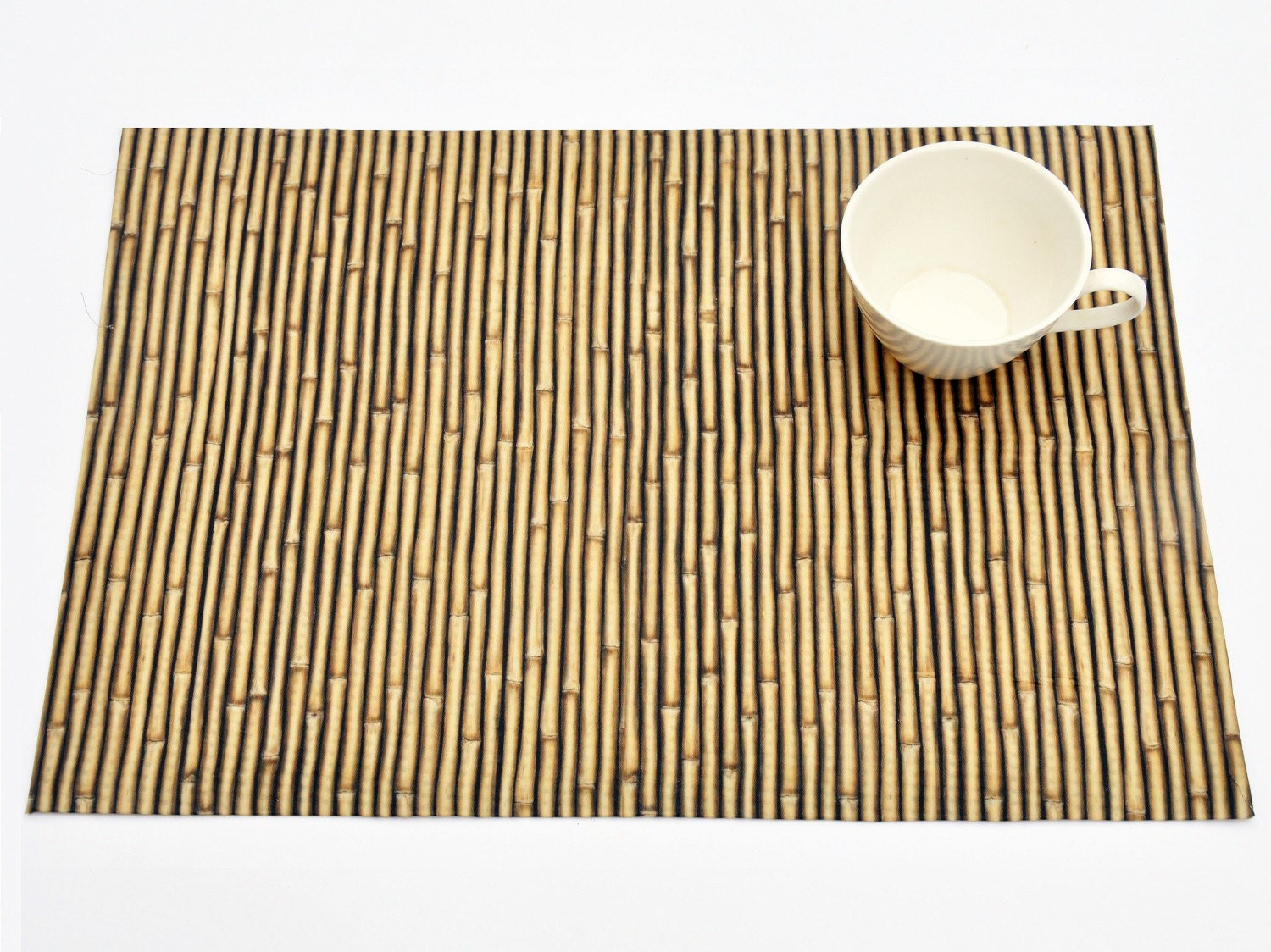 Bamboo Cane Placemat Woven Textured Hemmed Edges Big