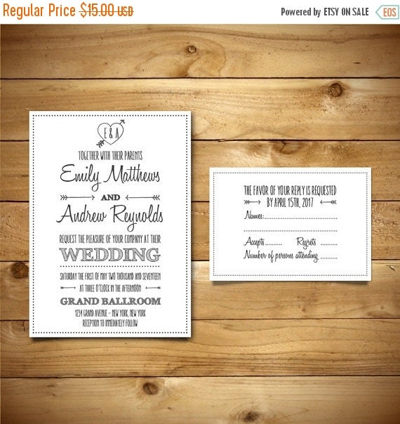 Printable Wedding Invitation &amp; RSVP Templates by birDIYdesign