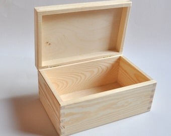 Wooden Box. Unfinished Wood Box. Unpainted Wood Box. Wooden Storage Box. Decoupage Box PZ229