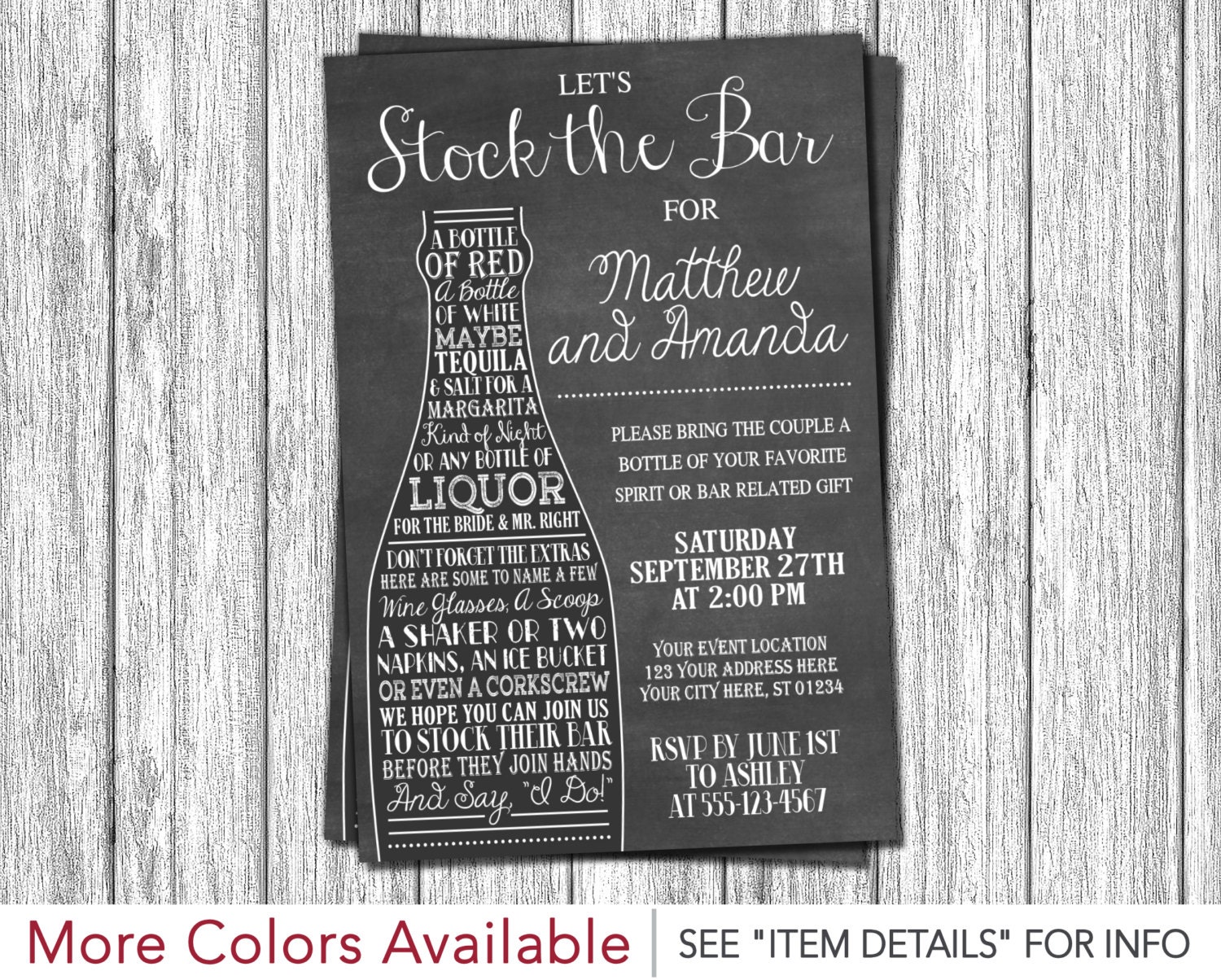 Stock the Bar Invitation Engagement Party Invitations
