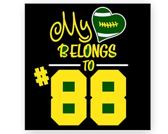Football, Mom, My Hearts Belongs To, Numbers, Illustration, TShirt Design, Cut File, svg, pdf, eps, png, dxf