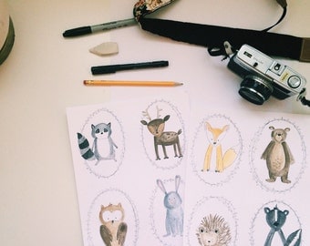 Woodland critters printable download