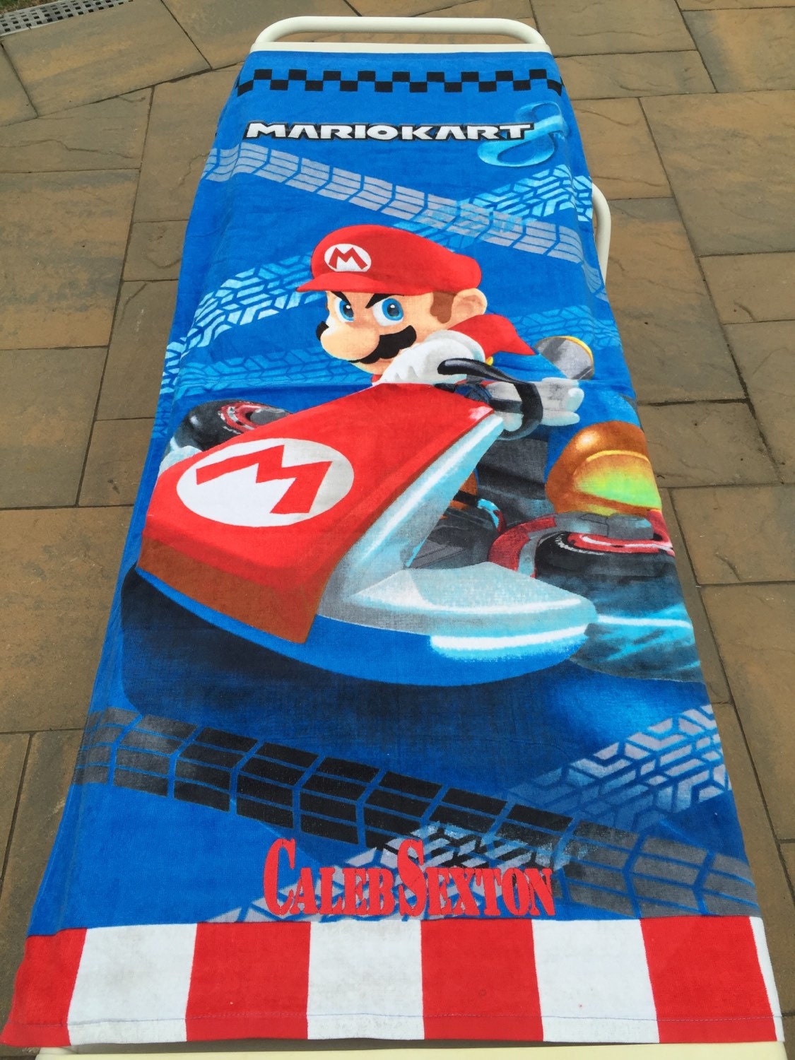 Super Mario Race to Win Beach Towel Personalized