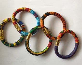 Gold African bracelets, assorted African print bracelets, gold magnetic clasp, African jewellery, PLEASE TELL ME your bracelet fabric Choice