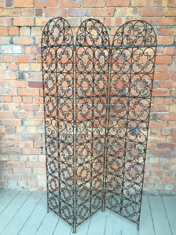 French Vintage Artisan Made Cast Iron Room Divider