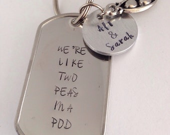Best Friend Keychains - Two Peas In a Pod keychain