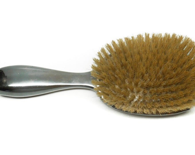 Storewide 25% Off SALE Vintage D & Co Silver Plated Vanity Hairbrush Featuring Victorian Style Embossed Scrolling Design