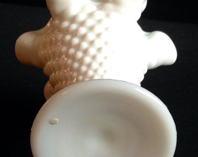 Storewide 25% Off SALE Original Vintage Fenton Hobnail White Milk Glass Petite Fluted Flower Vase Featuring Ruffled Design With Classical St