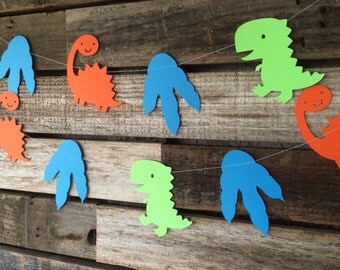 Dinosaur Party Garland - Baby Shower, Photo Prop, Birthday Party, First Birthday, Dinosaur Banner