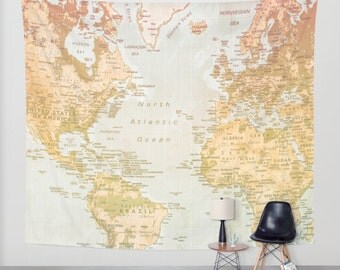 Map Of The World Tapestry Large World Map Tapestry, Pastel World, Map, World artwork, Pastel Color, Pastel Art, World, World Art, Wall decor, Home Decor, wall hangings