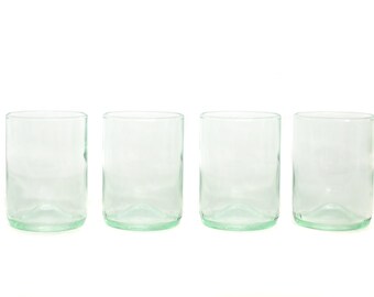 12oz Recycled Wine Bottle Glasses, stemless drinking glasses, party decorations, party cups, wine glasses, custom drinkware, kitchen glasses