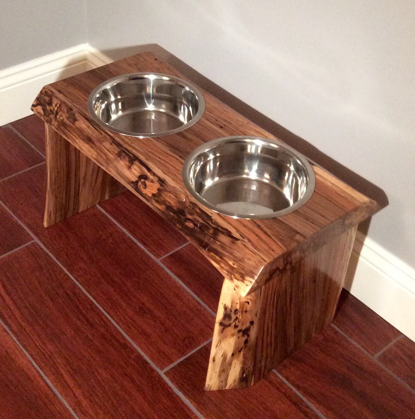 Raised Platform Dog Food and Water Bowl Holder