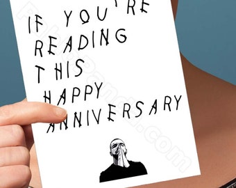 Funny Anniversary Card | Drake Card | Hotline Bling | Funny Card | Greeting Card | Drake Anniversary Card | Boyfriend Anniversary Card | OVO