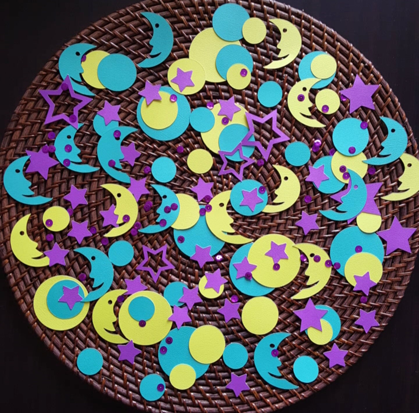 Star Confetti 200 Pieces Moon Confetti Moons and Stars