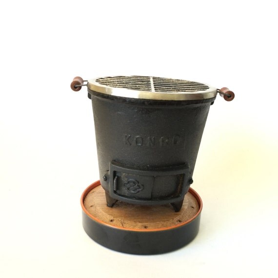 Mini Tabletop Hibachi Grill Vintage Konro Cast Iron Japanese