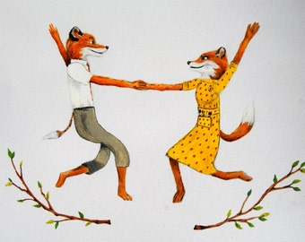 Fantastic Mr Fox print - Mr and Mrs Fox