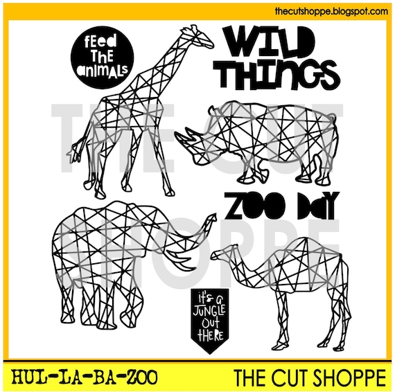 The Hul-La-Ba-Zoo cut file set includes 8 zoo themed images, that can be used for your scrapbooking and papercrafting projects.