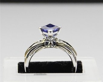 legend of zelda two tone triforce princess cut 1ct simulated blue sapphire sterling silver engagement ring - Zelda Wedding Ring legend of zelda two tone triforce princess cut 1ct simulated blue sapphire sterling silver engagement ring - Zelda Wedding Ring