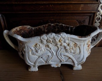 Exquis Art Nouveau, Français antique en fonte jardiniere, planteur de jardin