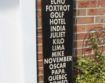 Phonetic Alphabet Sign, Aviation Sign, Pilot Sign, Flying Sign, Military Alphabet Sign, Radio Alphabet Sign