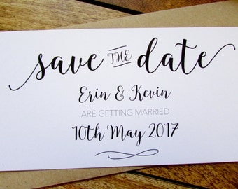 Ella Save the Date Card | Wedding Save the Date Card | Recycled Save the Date | DL Save the Date Card & Envelope | Ella Collection