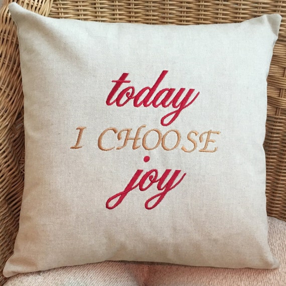 Items similar to Pillow, Embroidered Pillow, Decorative Pillow, Word