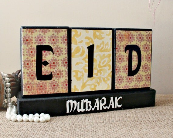 Eid Decoration Home Decor Wood Blocks Eid Festival Ramadan