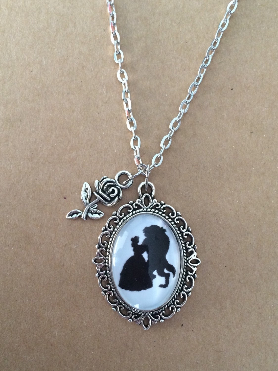 Handmade beauty and the beast necklace beauty and the beast