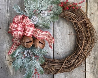 Farmhouse Christmas Wreath Christmas Wreaths for Front Door