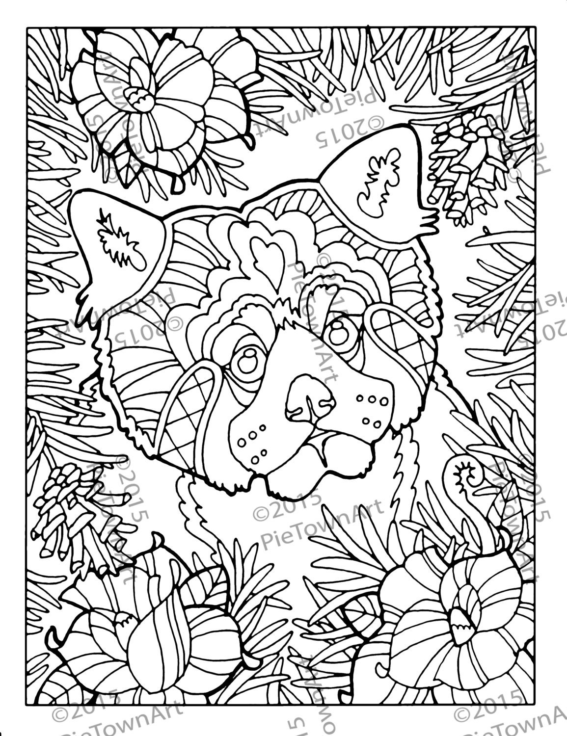 Red Panda Coloring Page 5 by PieTownArt on Etsy