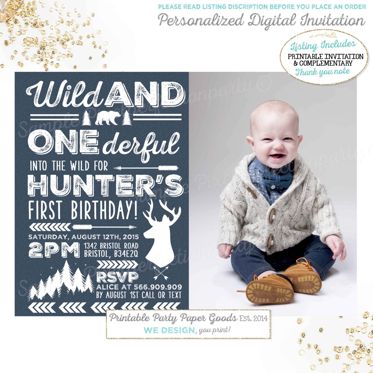 Wild One Birthday Invitation Into The Wild Birthday Invitation