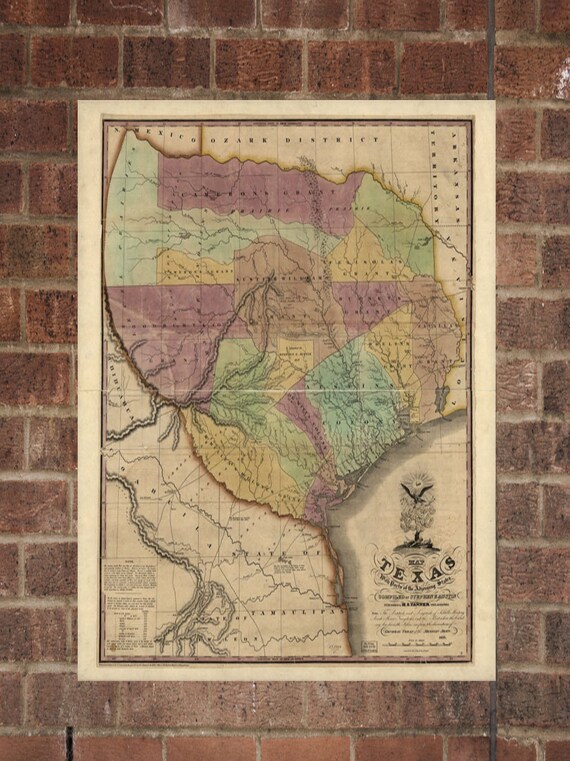 Vintage Texas Print Aerial Texas Photo Vintage TX Pic Old