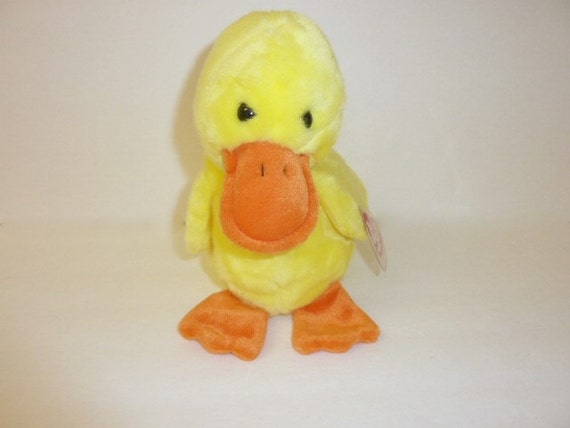 Vintage Large Ty Beanie Babies QUACKERS Ty Beanie Baby Duck