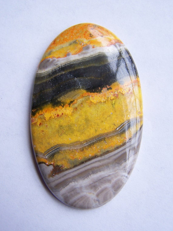 Bumble Bee Jasper Indonesian Eclipse Cabochon 60x31x6mm not