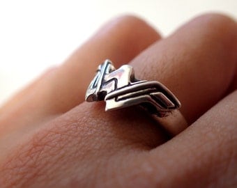 Wonder Woman Logo ( Inspired) Silver + Ring + Engagement ring