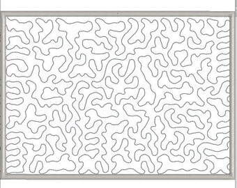 In The Hoop ITH, Machine Embroidery Mug Rug 5x7 and Coaster 4x4 Design Pattern, Blank Stipple Quilting Only