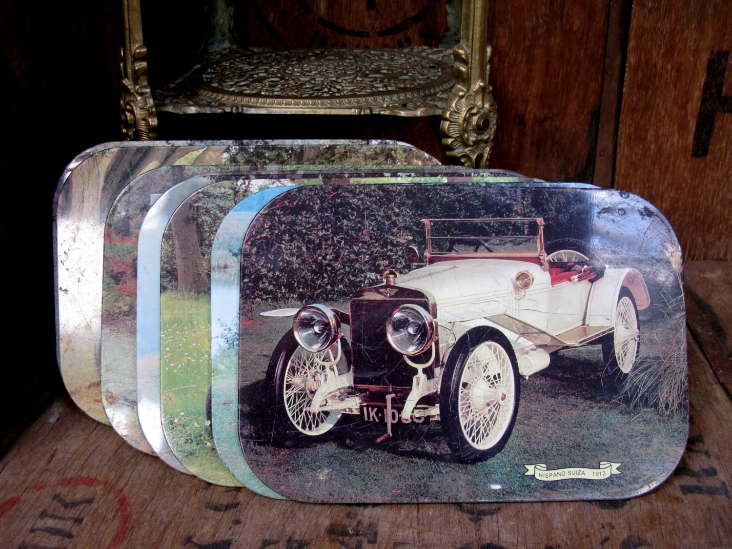Car Place Mats Vintage Placemats Classic Car Eight Table