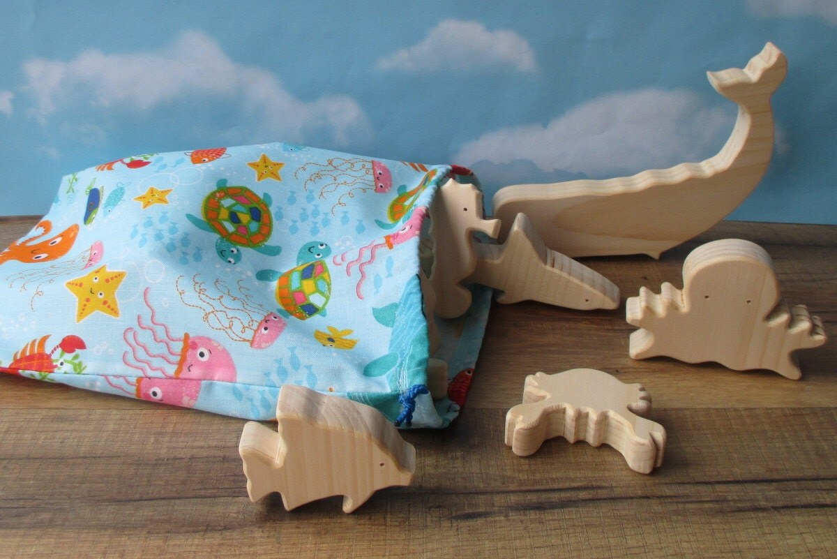 Wooden sea creatures Wooden animal toys for kids by WoodenYaPlay