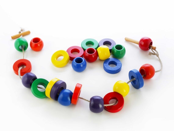 montessori threading beads