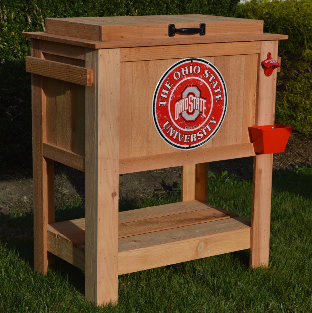 SPECIAL EDITION Ohio State Rustic Ice Chest Cooler Stand