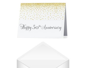 50th Anniversary Card- Gold Anniversary Card- Anniversary Greeting Card- Card for Couple- Congratulations Card- Golden Anniversary Gift