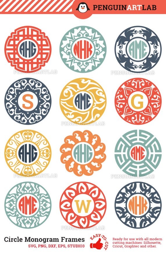 Download Tribal Circle Monogram Frame SVG Cut Files for Electronic