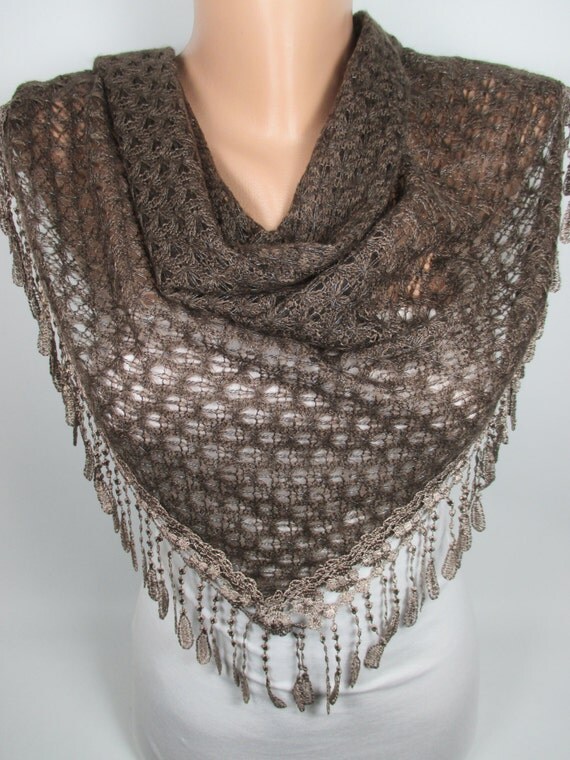 Lace Edge Scarf Wedding Scarf Bridesmaids Gift Knitted Scarf