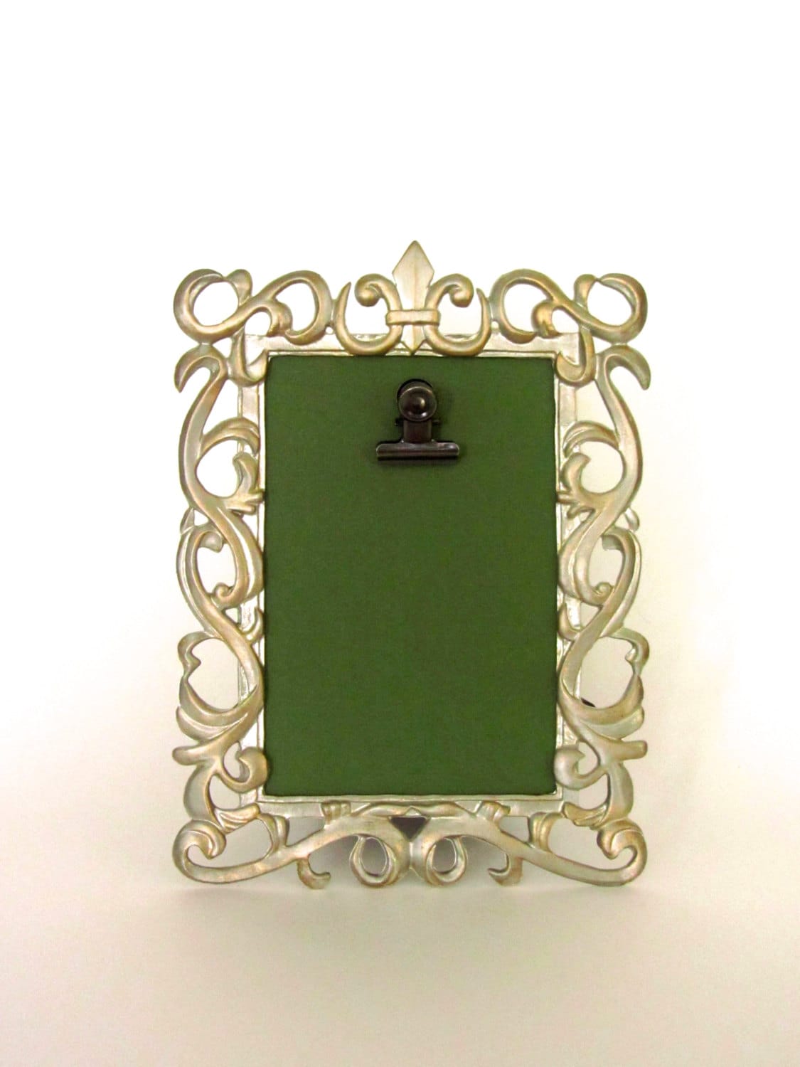 Picture Frame WalletSized Decorative Silver w/ Green