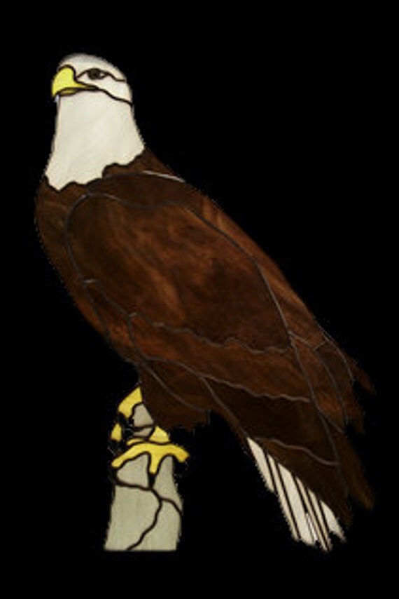 Eagle Ornament, Stained Glass Eagle, Stained Glass Panel, Eagle Decor, American Eagle Decor, Bird Decor, Bird Suncatcher