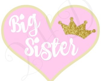 Big sister iron on | Etsy